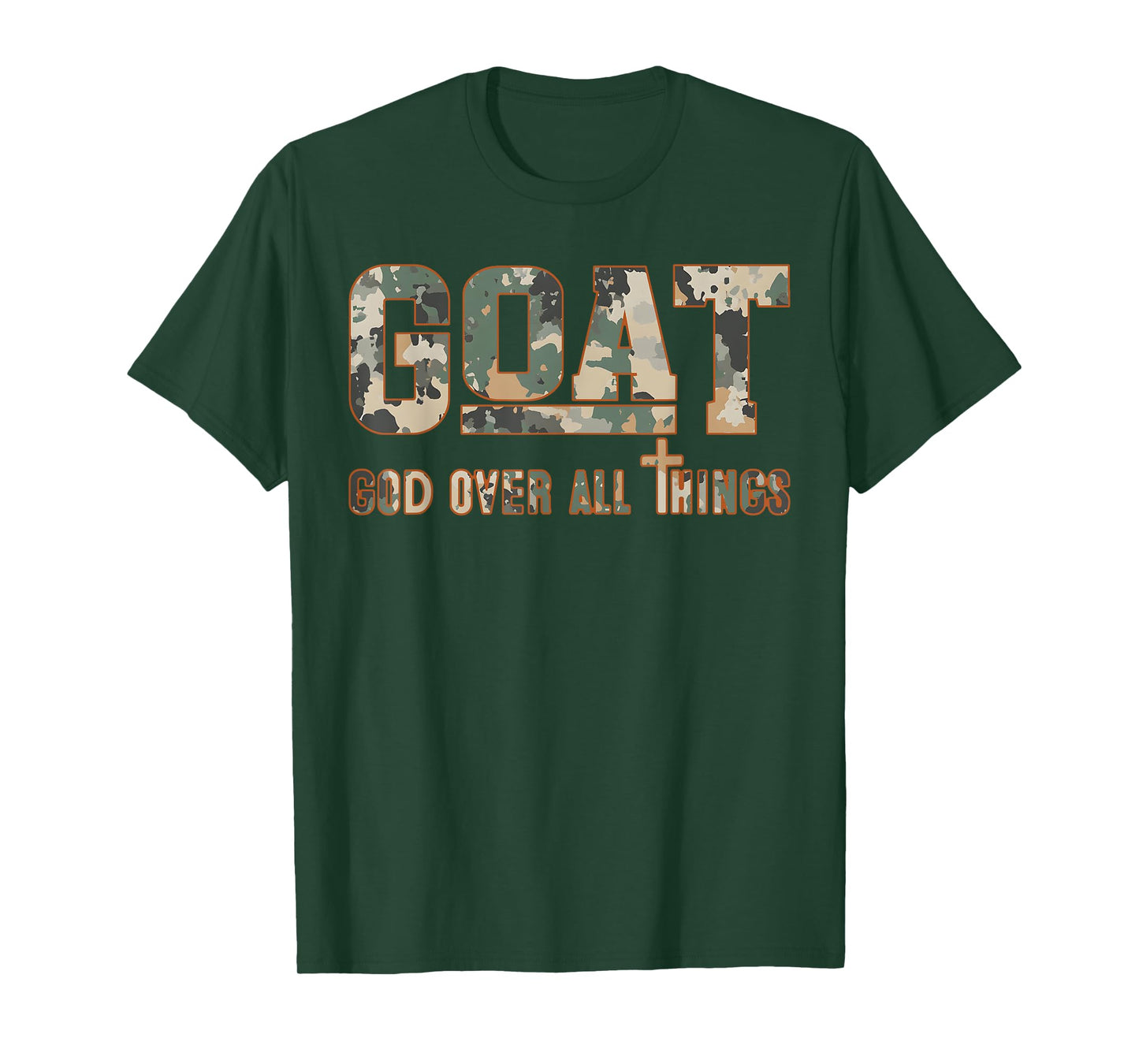God over All Things Camo Camouflage Natural T-Shirt