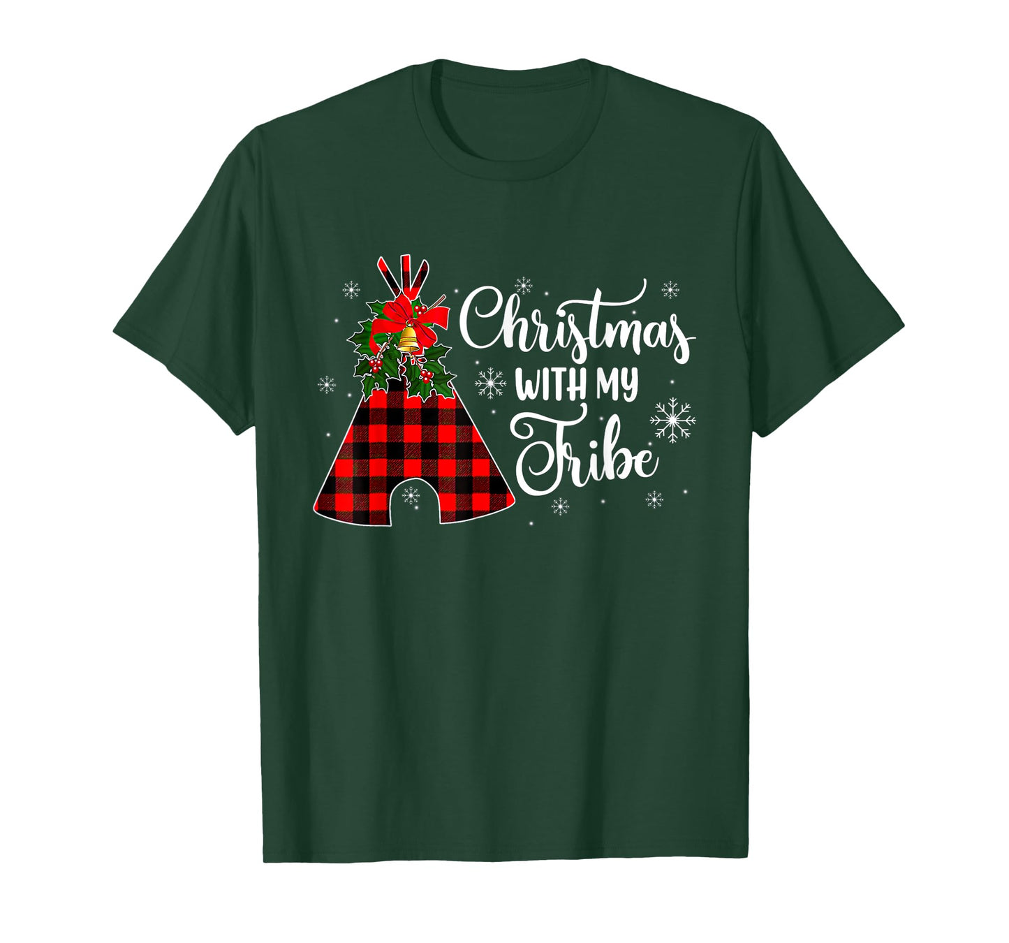 Christmas With My Tribe Buffalo Plaid Family Pajama T-Shirt