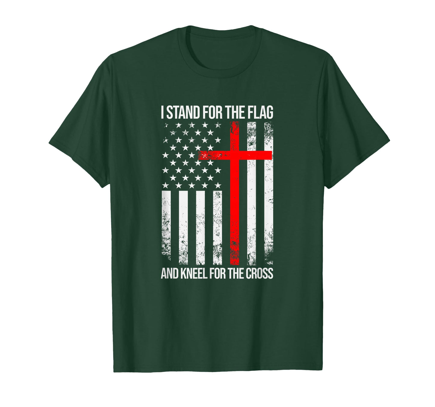 I Stand for the Flag and Kneel for the Cross USA Flag T-Shirt