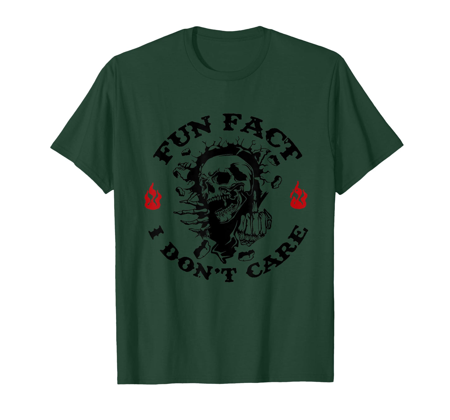 Fun Fact I Don't Care Sarcastic Funny Skeleton Adult Humor T-Shirt