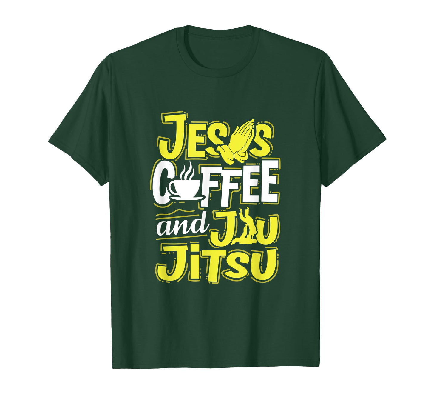 Jesus Coffee And Jiu-Jitsu Artwork For A Coffee Lover T-Shirt
