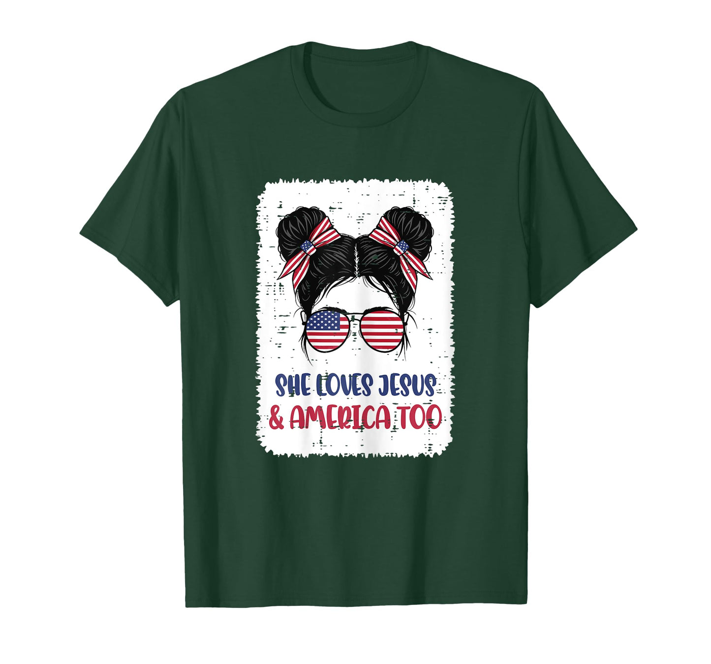 4th Of July USA Christian God Christ Jesus Women Girls Kids T-Shirt