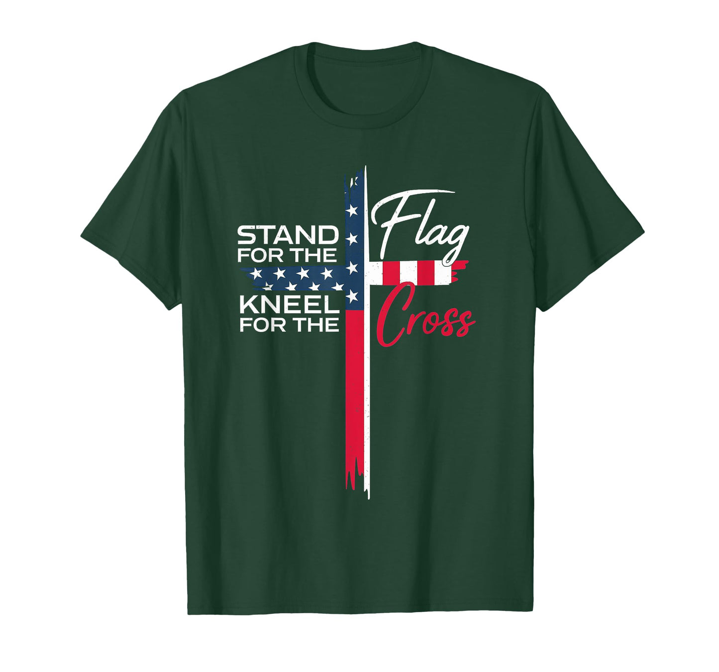 Faith and Freedom Patriotic Christian Cross Graphic vintage T-Shirt