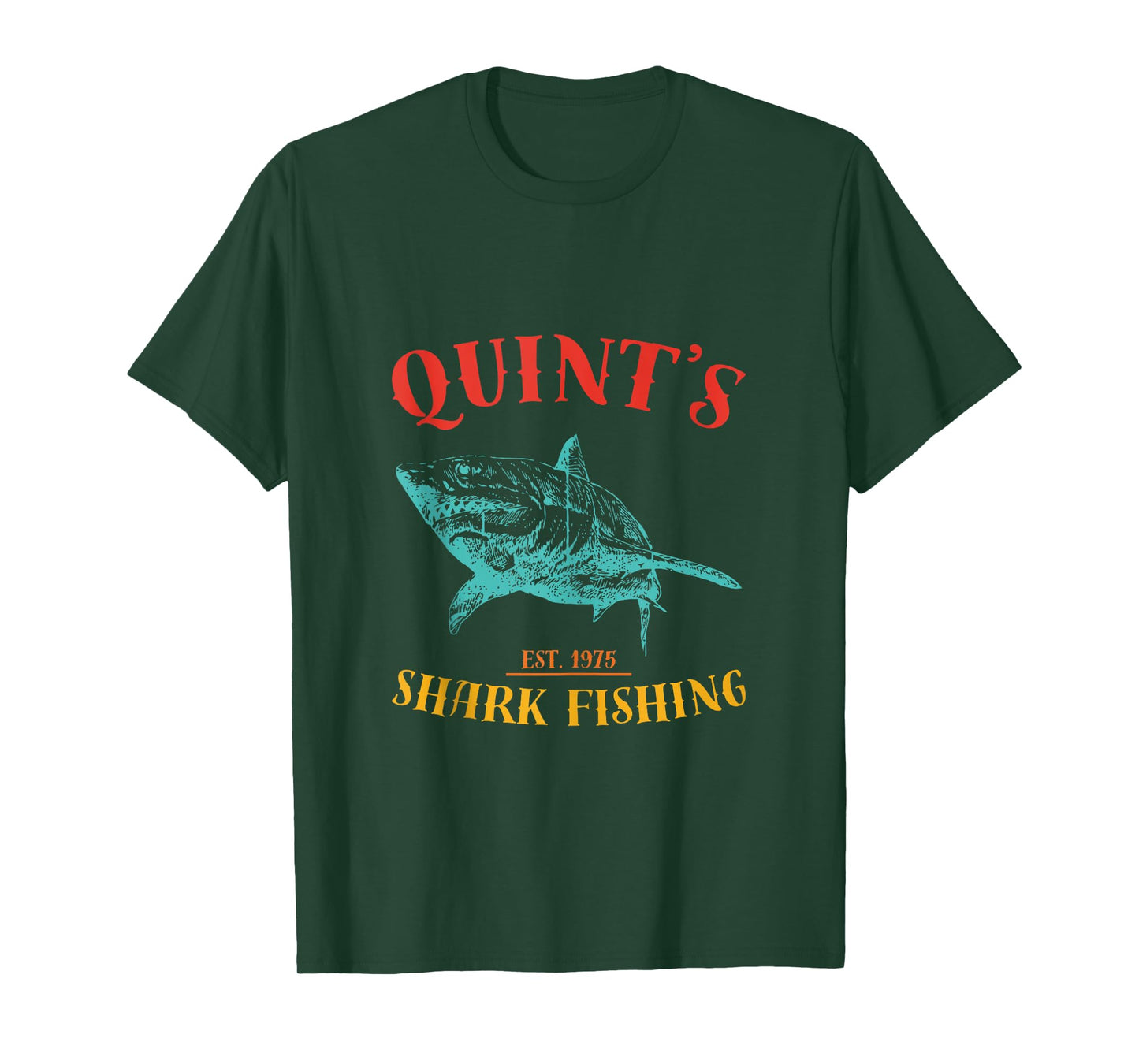 Quint’s Shark est. 1975 Fishing Funny Retro Fishing Tank Top