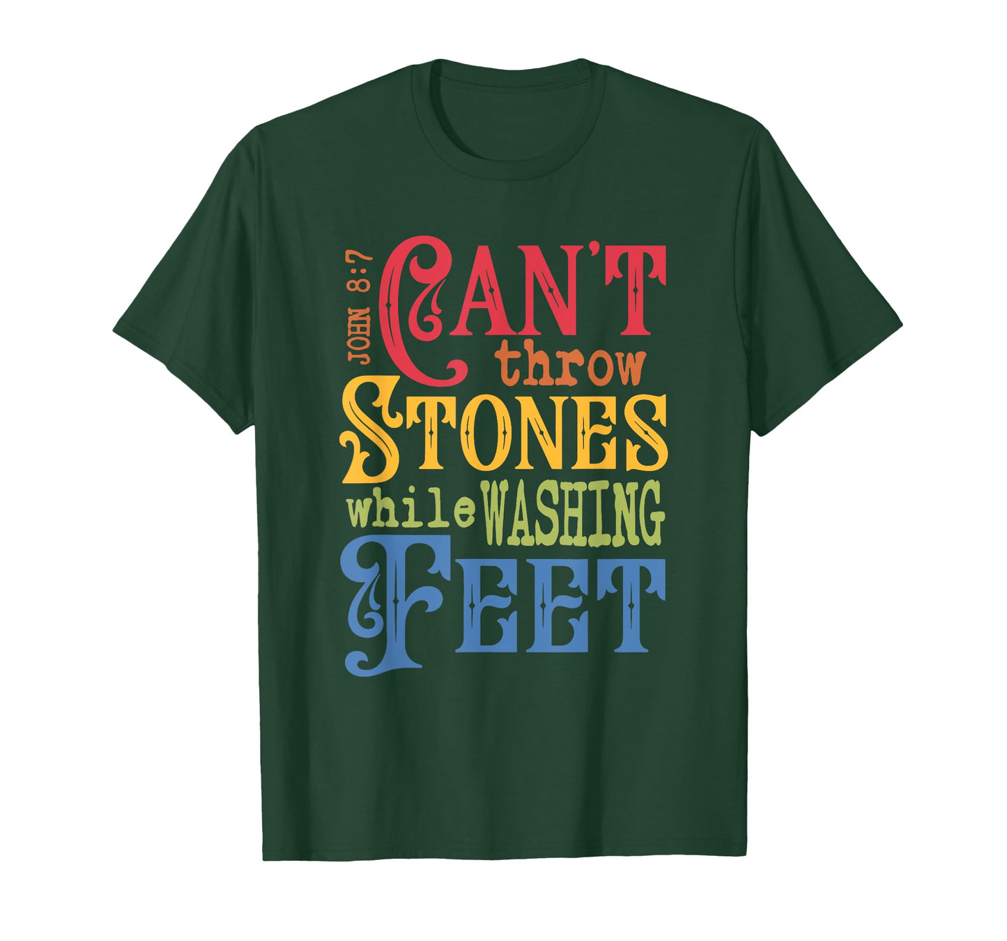 John 8:7 Can't Throw Stones While Washing Feet Christ Retro T-Shirt