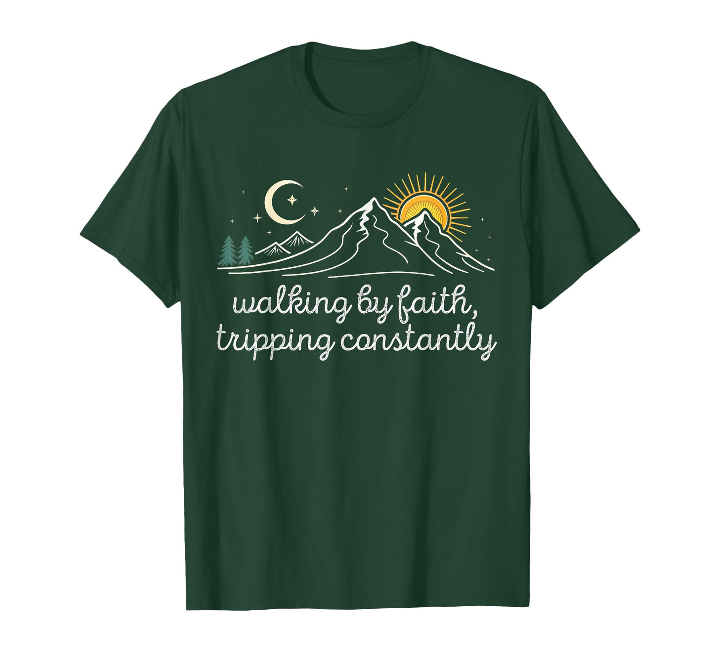 Walking By Faith Tripping Constantly Christian Religious T-Shirt