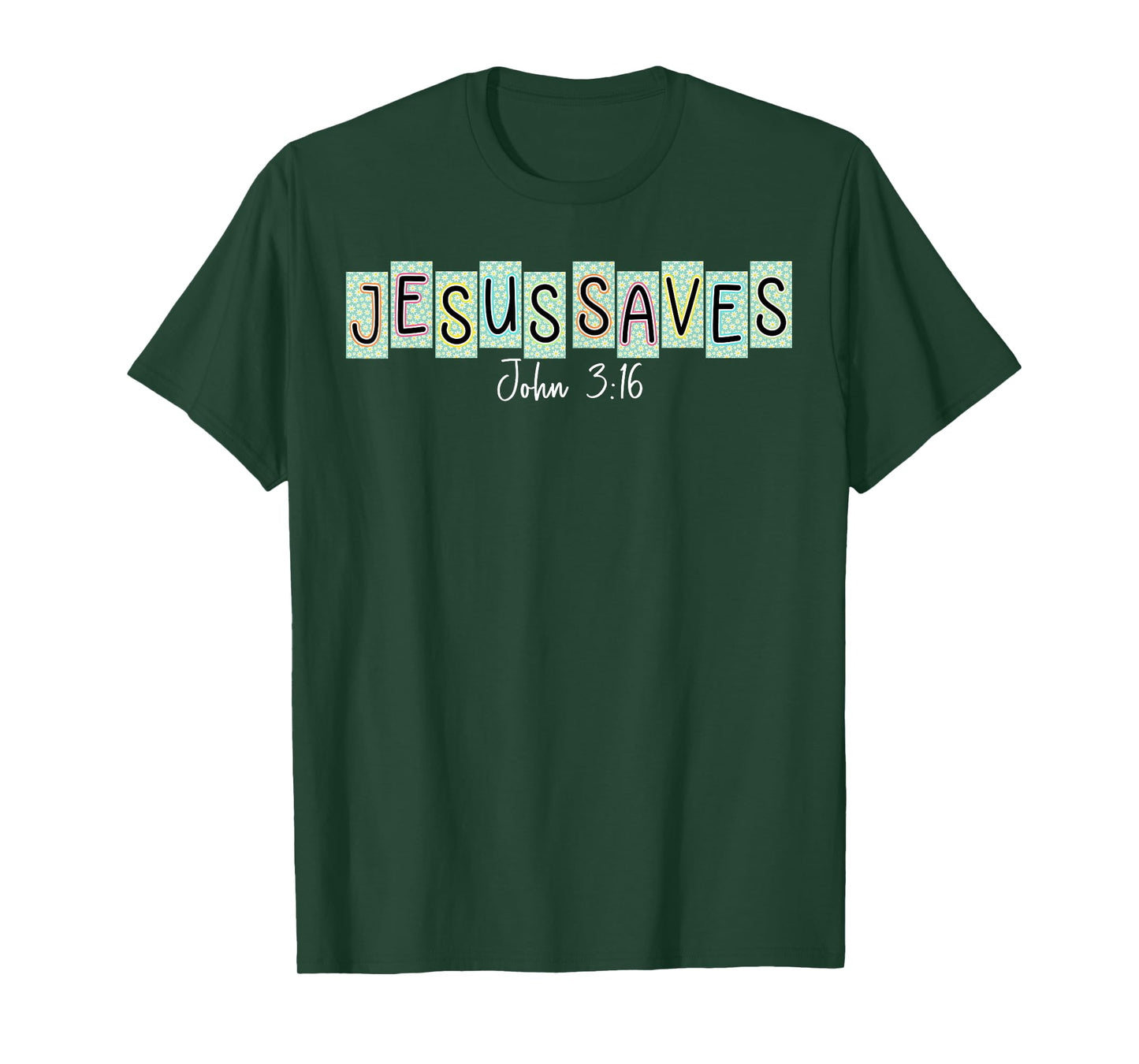 Jesus Saves John 3:16 Christian Cross God Faith Bible Verse T-Shirt