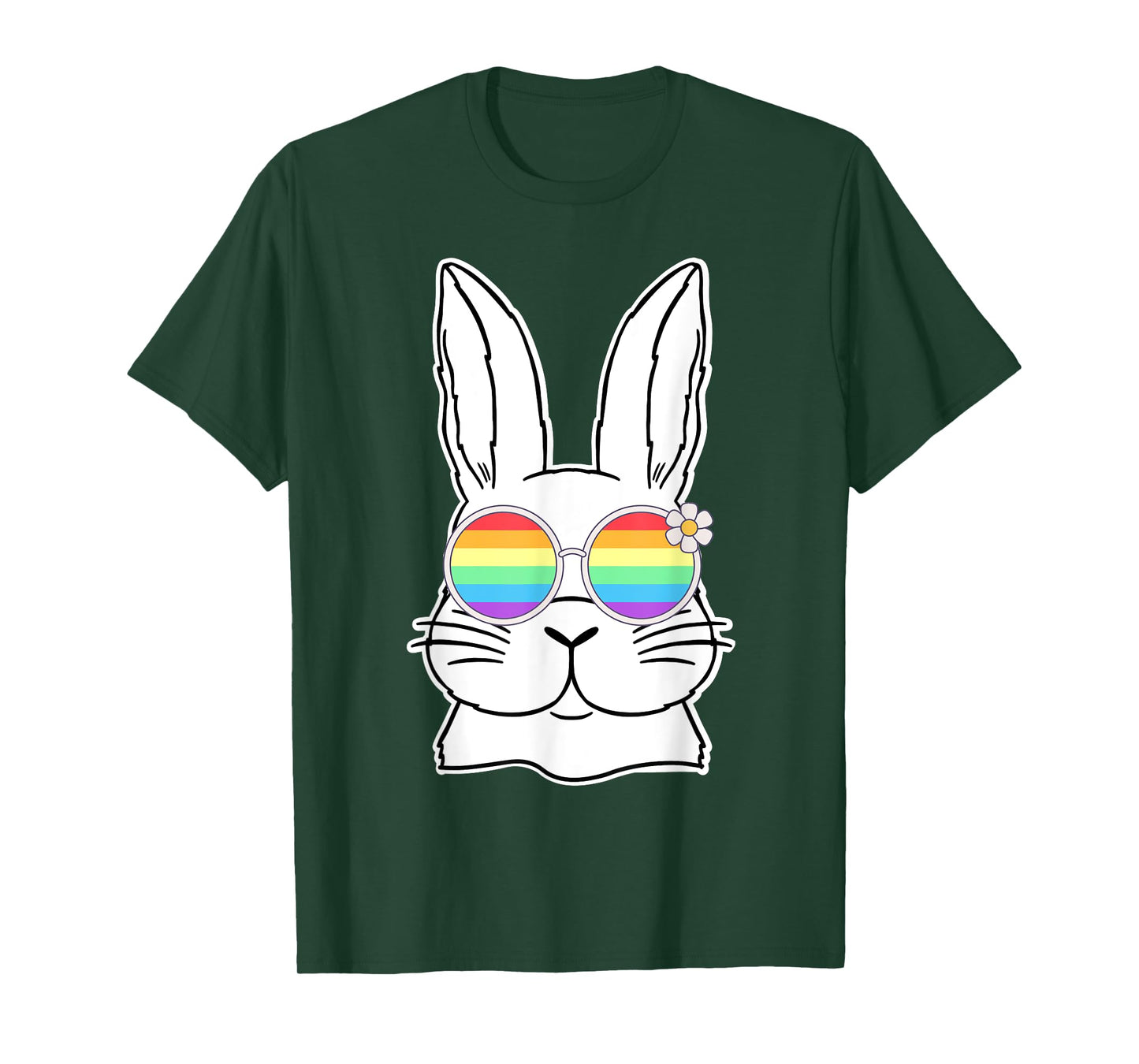 Bunny Gay Pride LGBTQ Bunny Rainbow Sunglasses Happy Easter T-Shirt