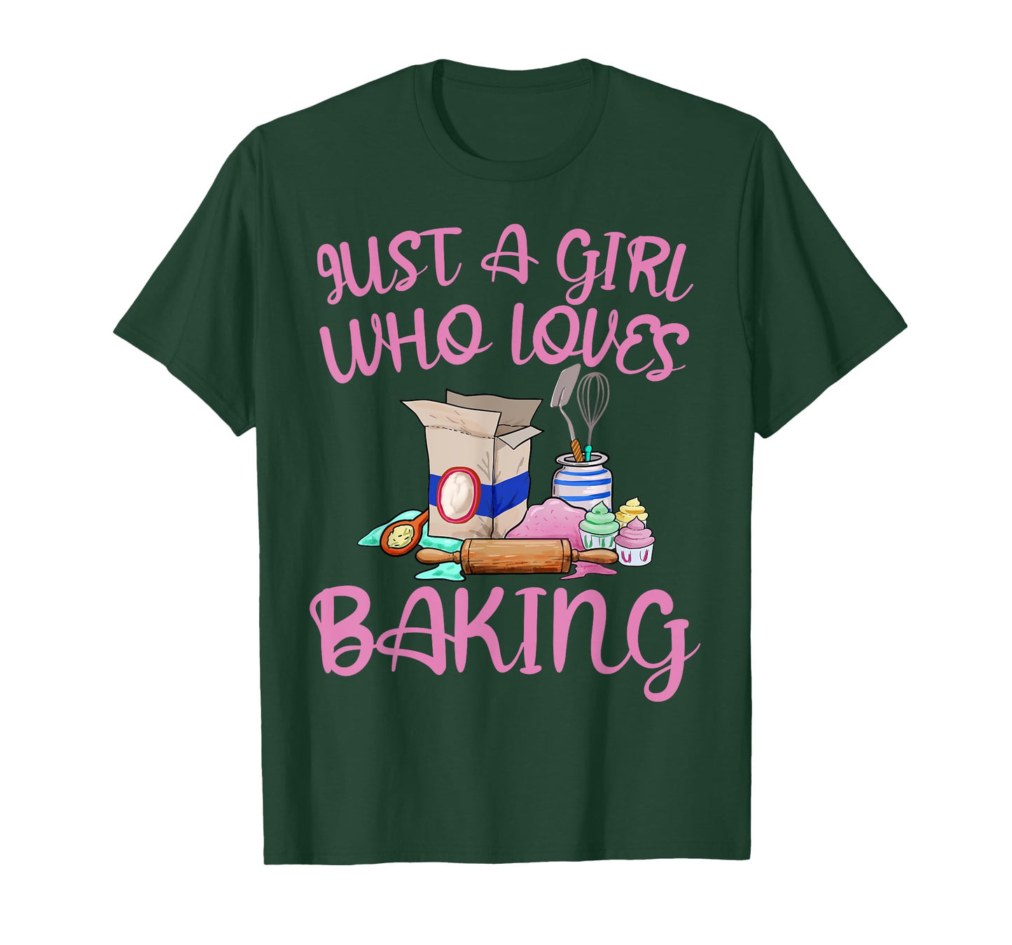 Just A Girl Who Loves Baking Funny Baker Bread Making Outfit T-Shirt