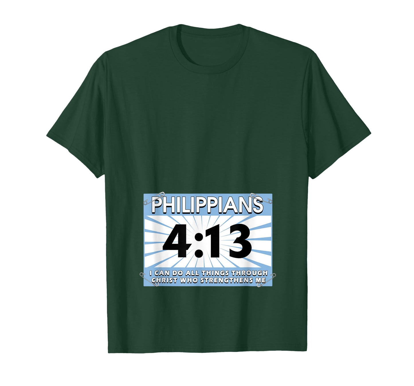 Runners Bib Philippians 4:13 Christ Faith Running Marathon T-Shirt