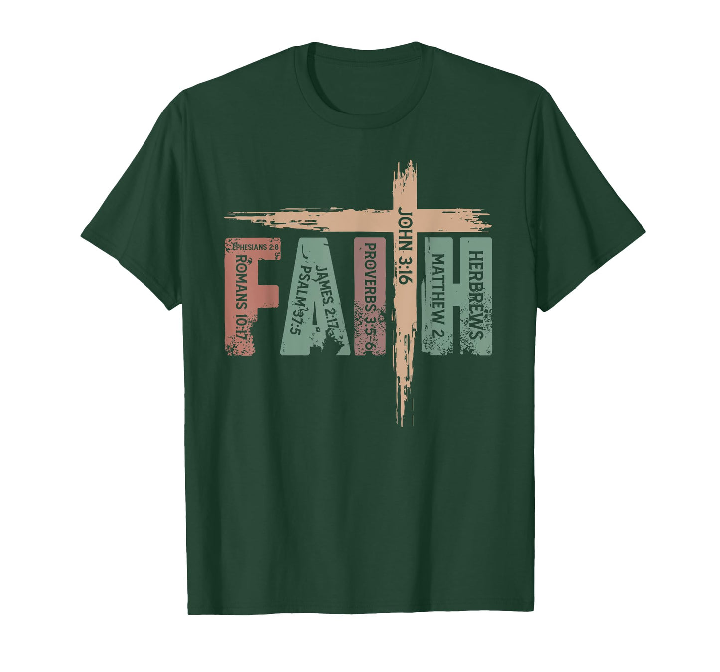 Retro Christian Faith Bible Verse Religious Christian Cross T-Shirt