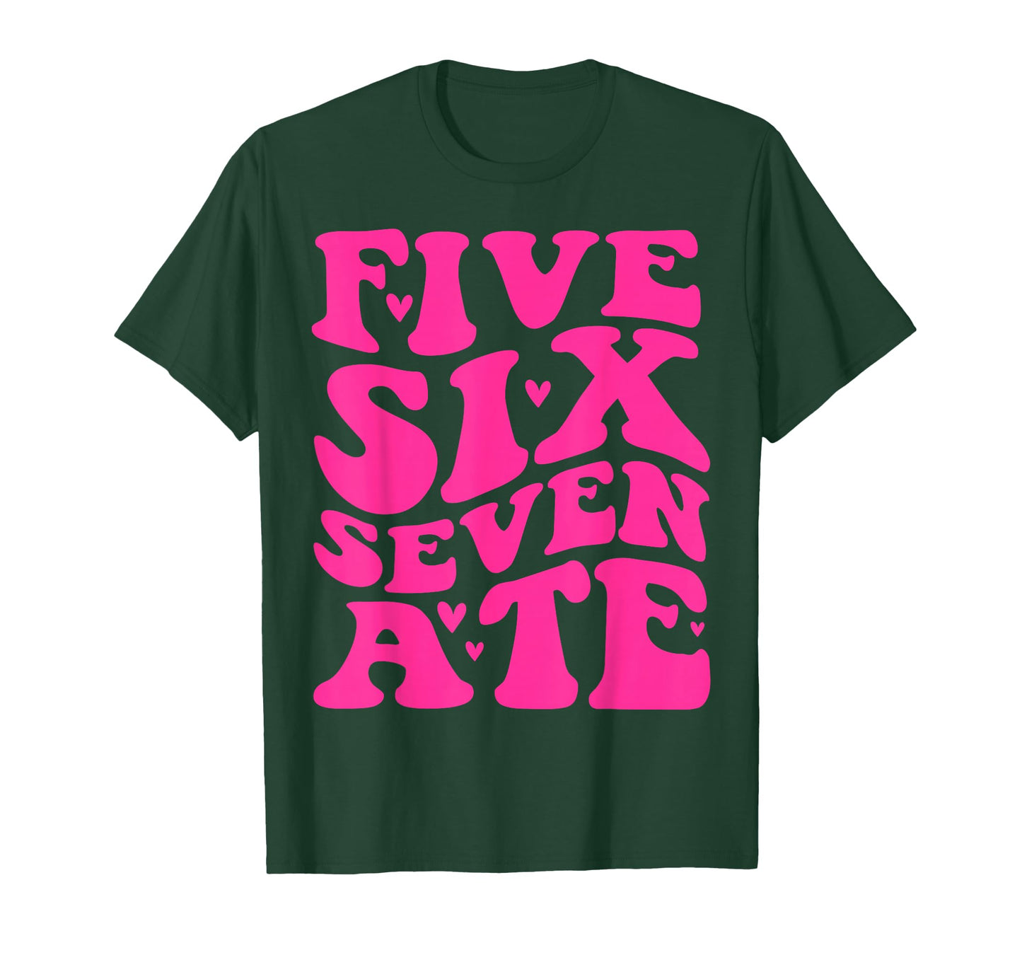 Five Six Seven Ate Cheer Cheerleader Cheer Era Pink Print T-Shirt