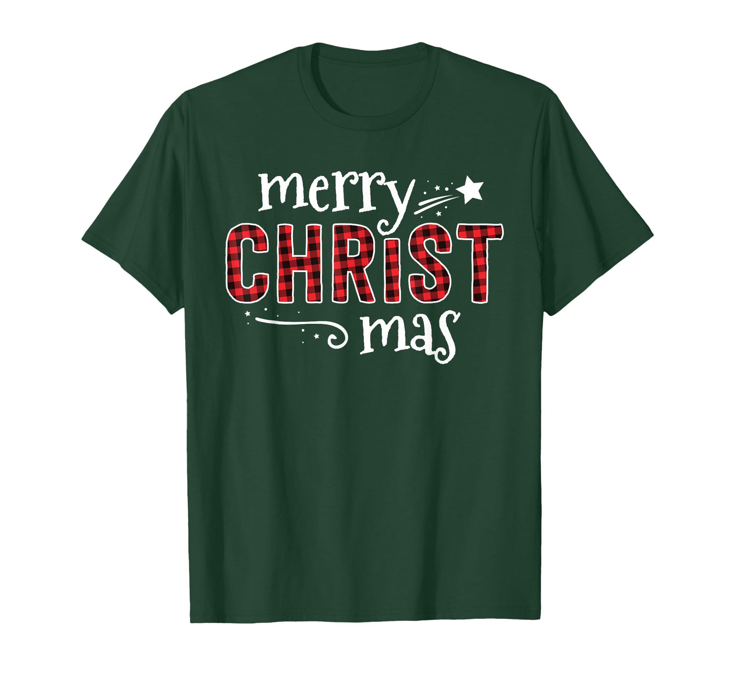 Buffalo Plaid Merry Christ Mas Shirt Christmas Christian T-Shirt