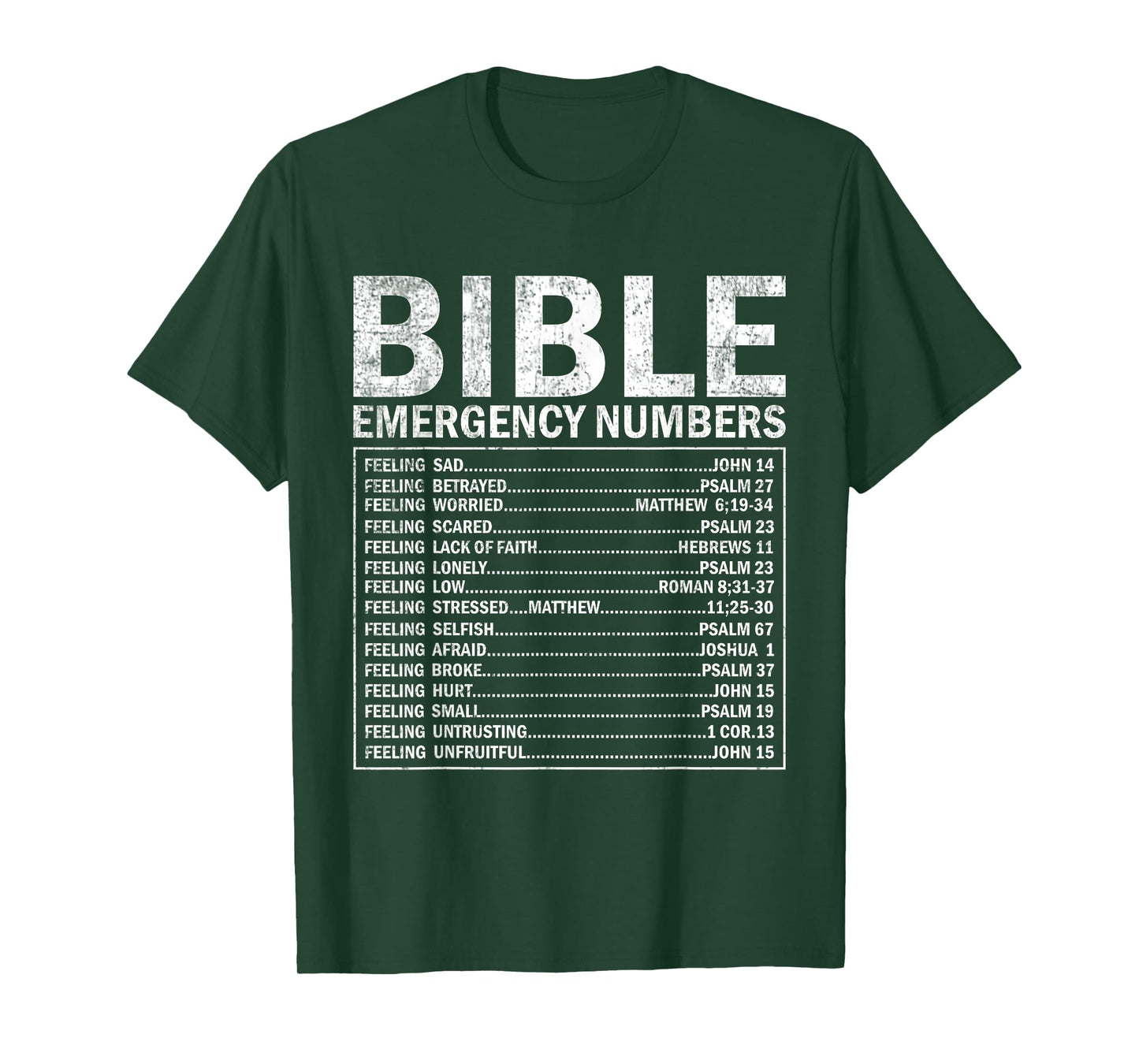 Christian Bible Emergency Numbers Cute Christian T-Shirt