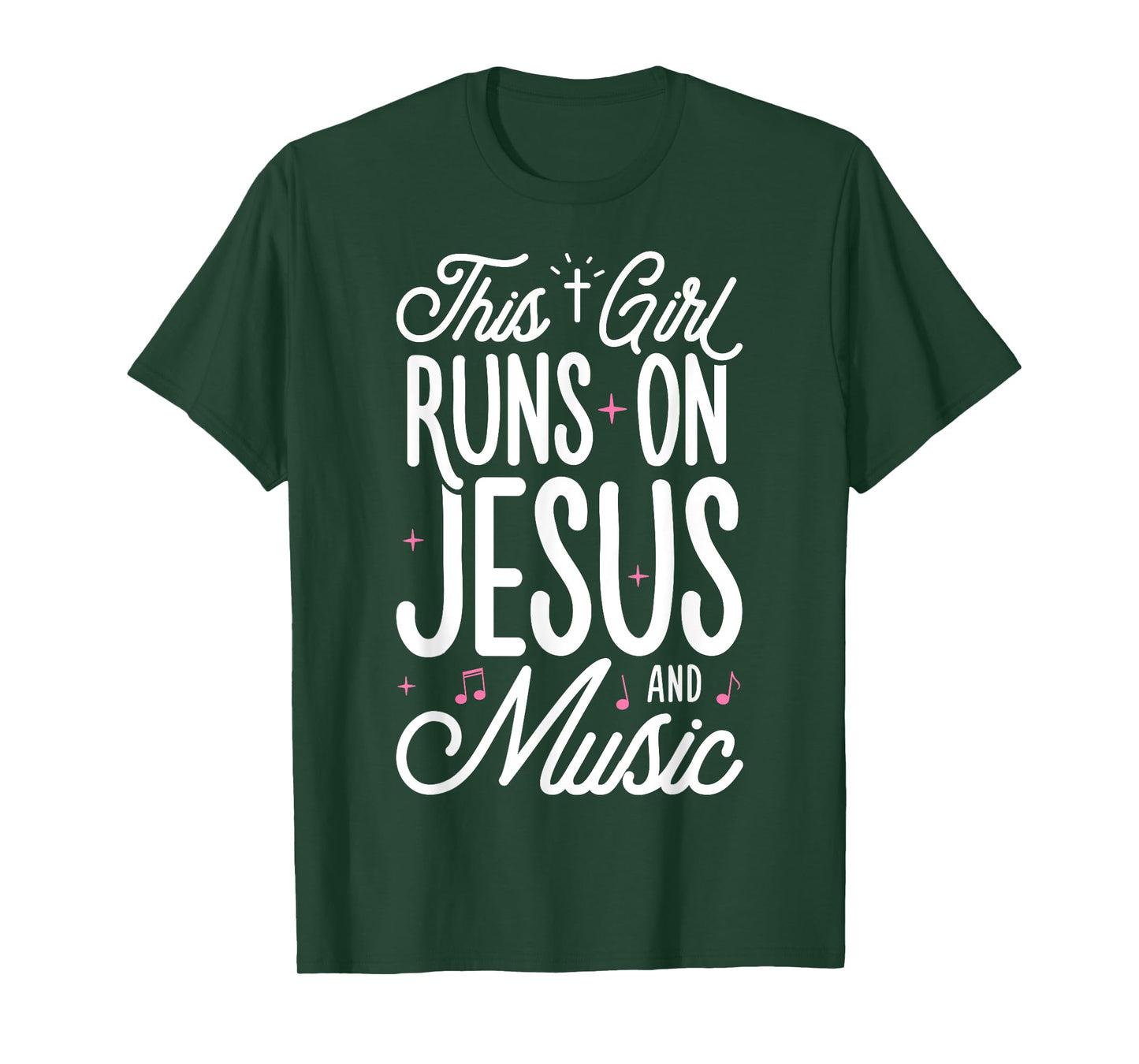 This Girl Runs On Jesus And Music Lover Christian Women Gift T-Shirt