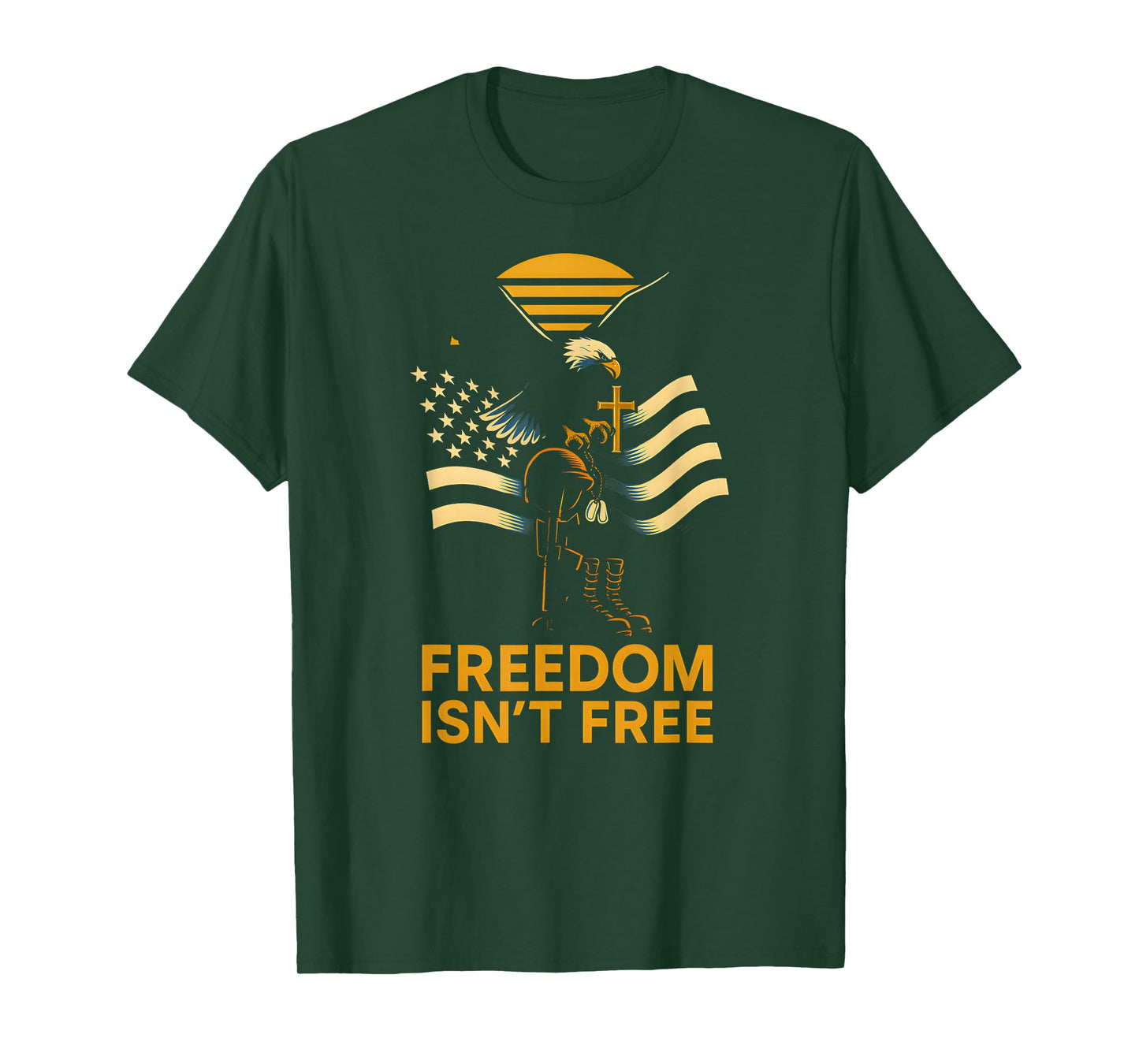 Patriotic Faith Freedom Isnt Free Vintage Mens Christian T-Shirt