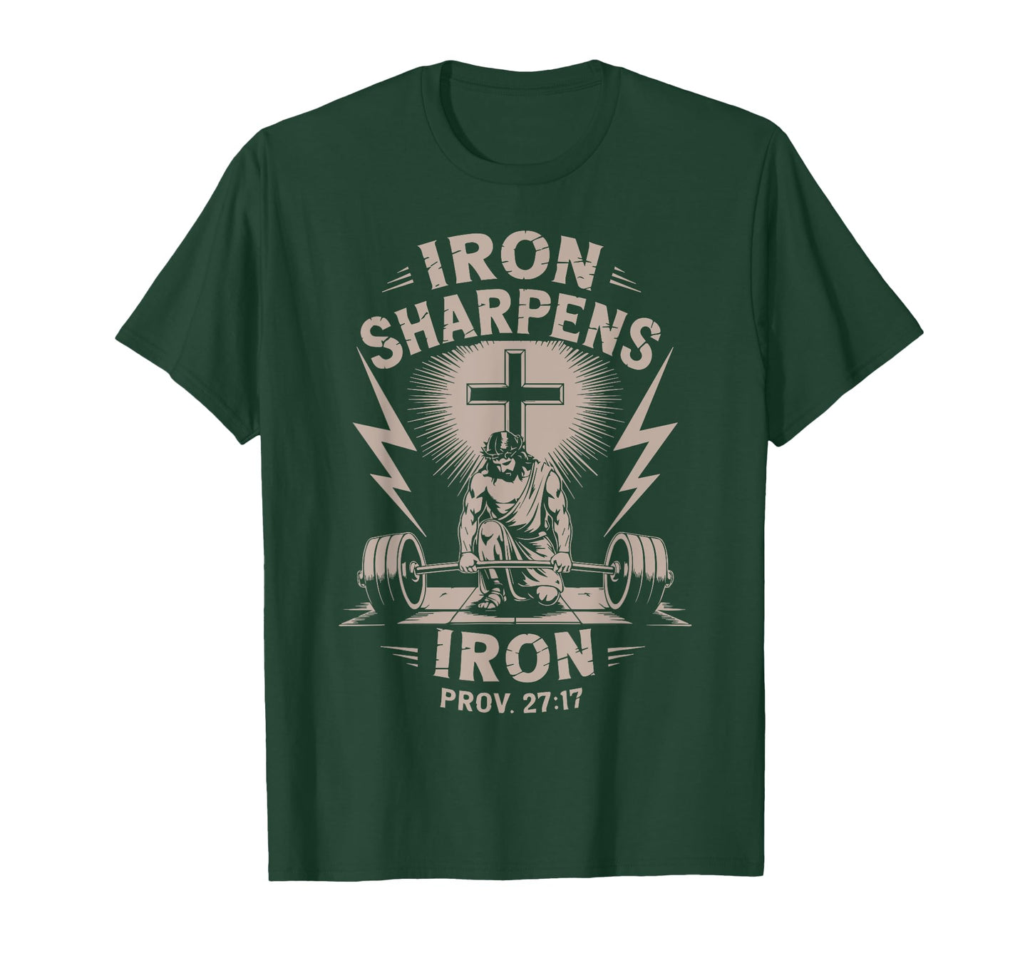 Iron Sharpens Iron Youth Christian Workout Gym Weightlifting T-Shirt