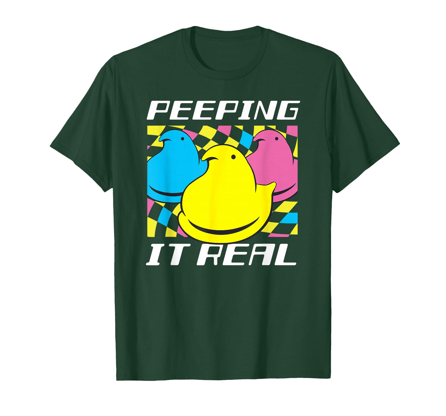 Peeps Easter Peeping It Real Retro Style Chicks T-Shirt