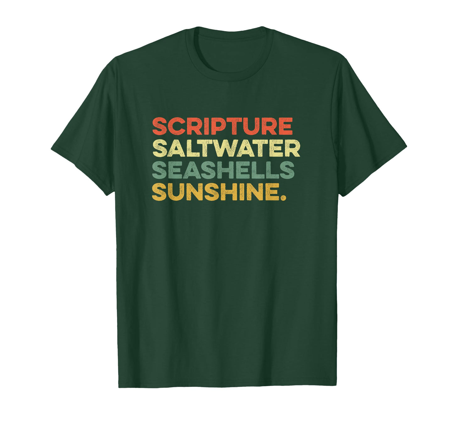 Scripture Saltwater Seashells Sunshine Faith Christian Trip T-Shirt