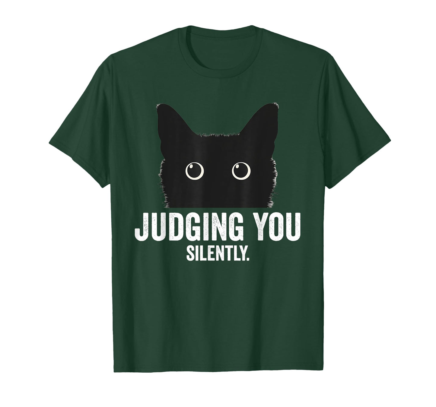 Judging You Silently Funny Black Cat T-Shirt for Men Women Kids