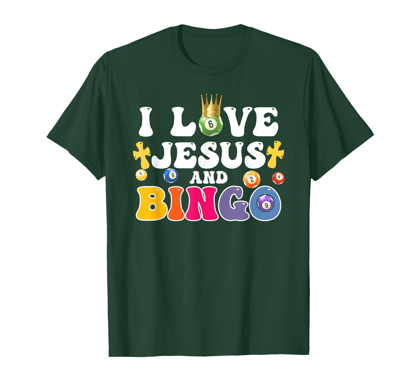 I Love Jesus And Bingo Christian Cross Board Games T-Shirt