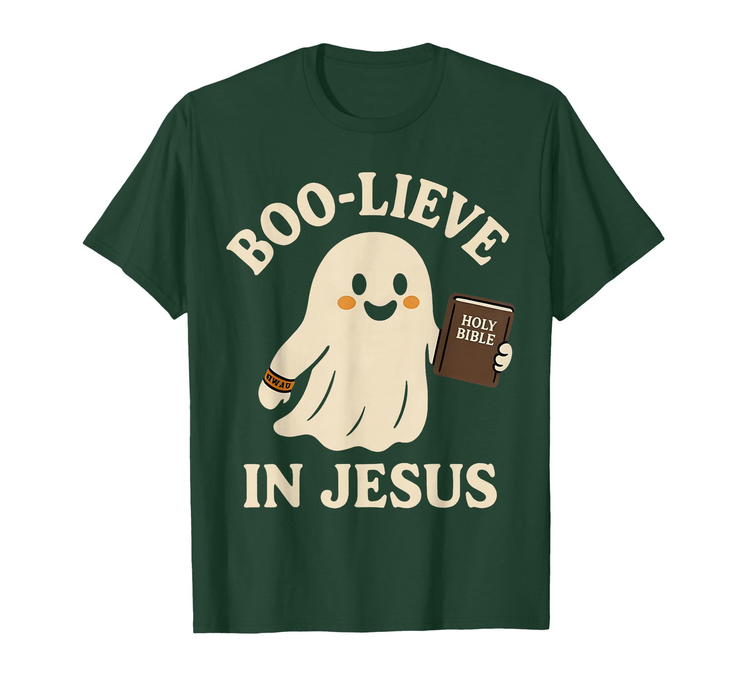 Boo-Lieve in Jesus Funny Cute Christian Halloween Ghost Kids T-Shirt