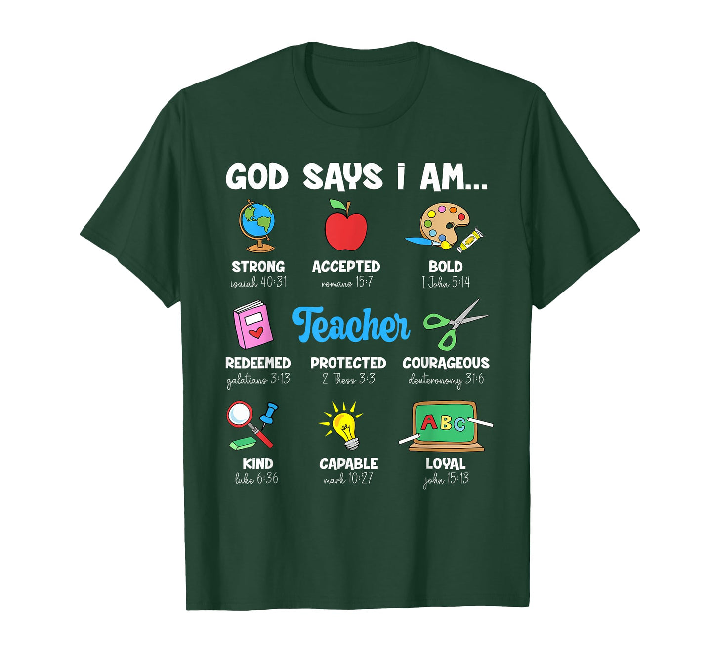 Funny God Says Im Teacher Christian Back To School Religious Men Women T-Shirt