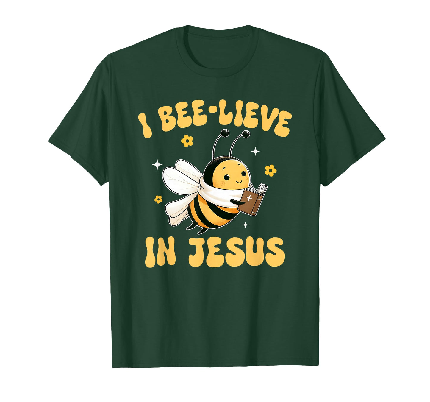 Gospel Kids Christian I Bee-lieve in Jesus Faith Cute Bee T-Shirt