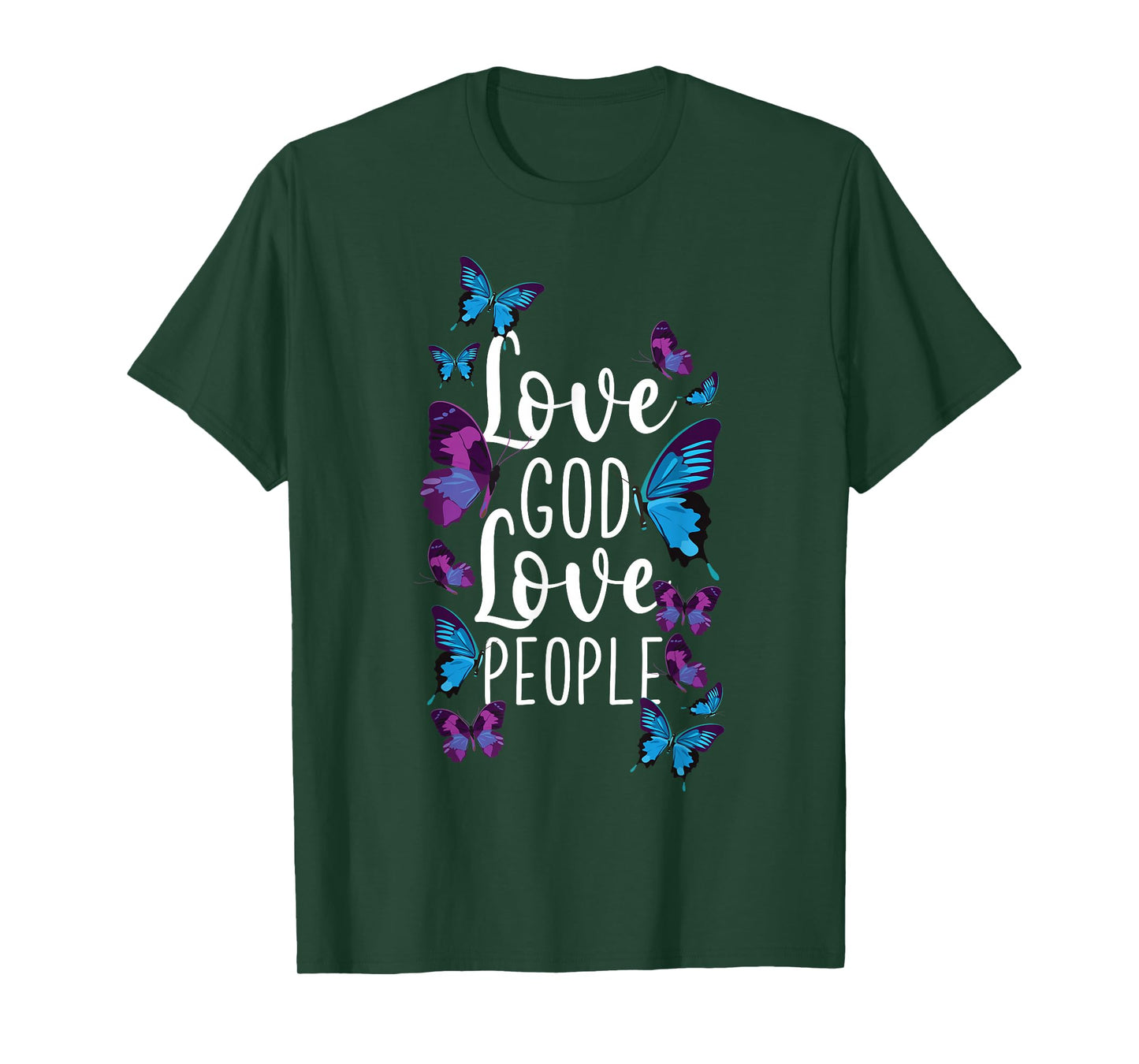 Christian Bible Verse Quote Butterfly Love God Love People T-Shirt