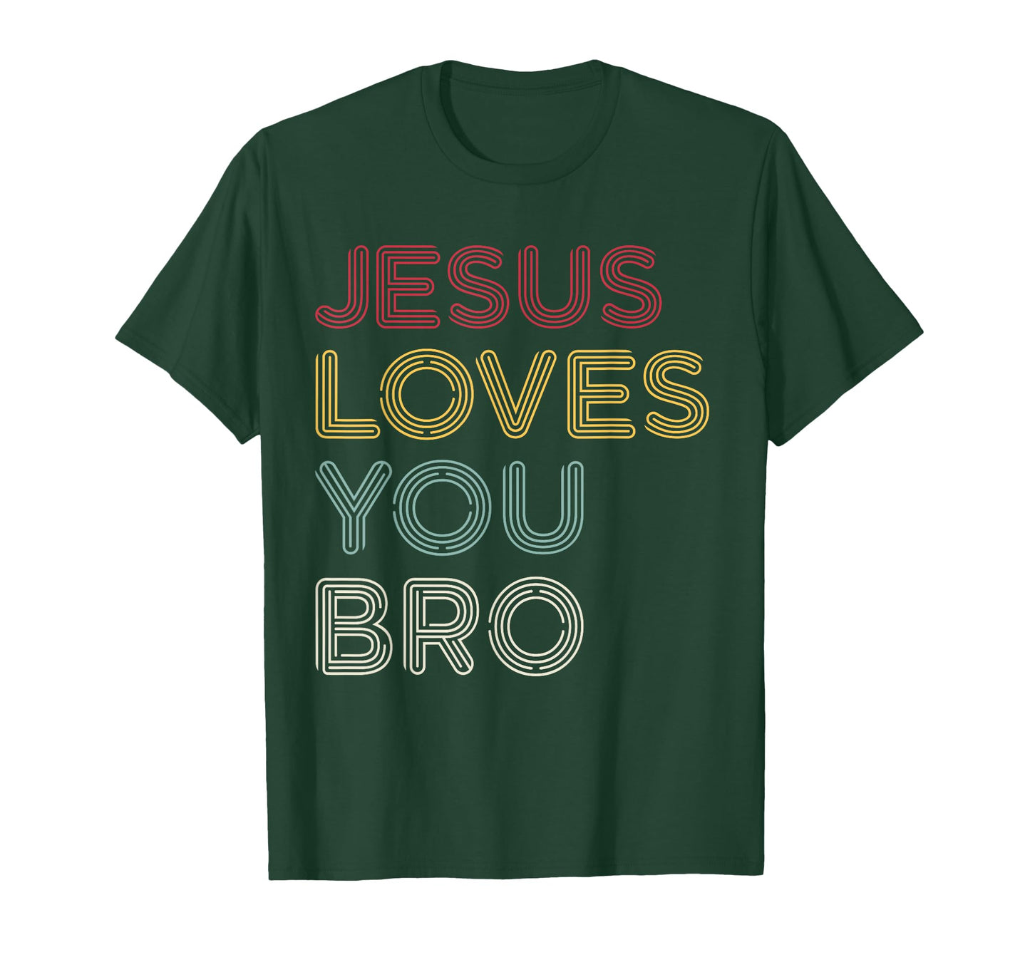 Retro Jesus Loves You Bro, Funny Christian Faith T-Shirt