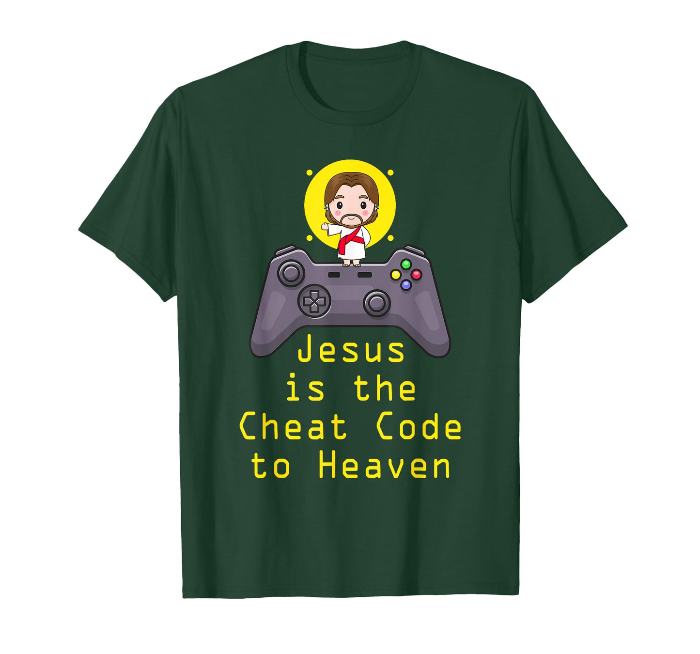 Jesus Cheat Code Funny Game Christian Gamer Catholic Gaming T-Shirt