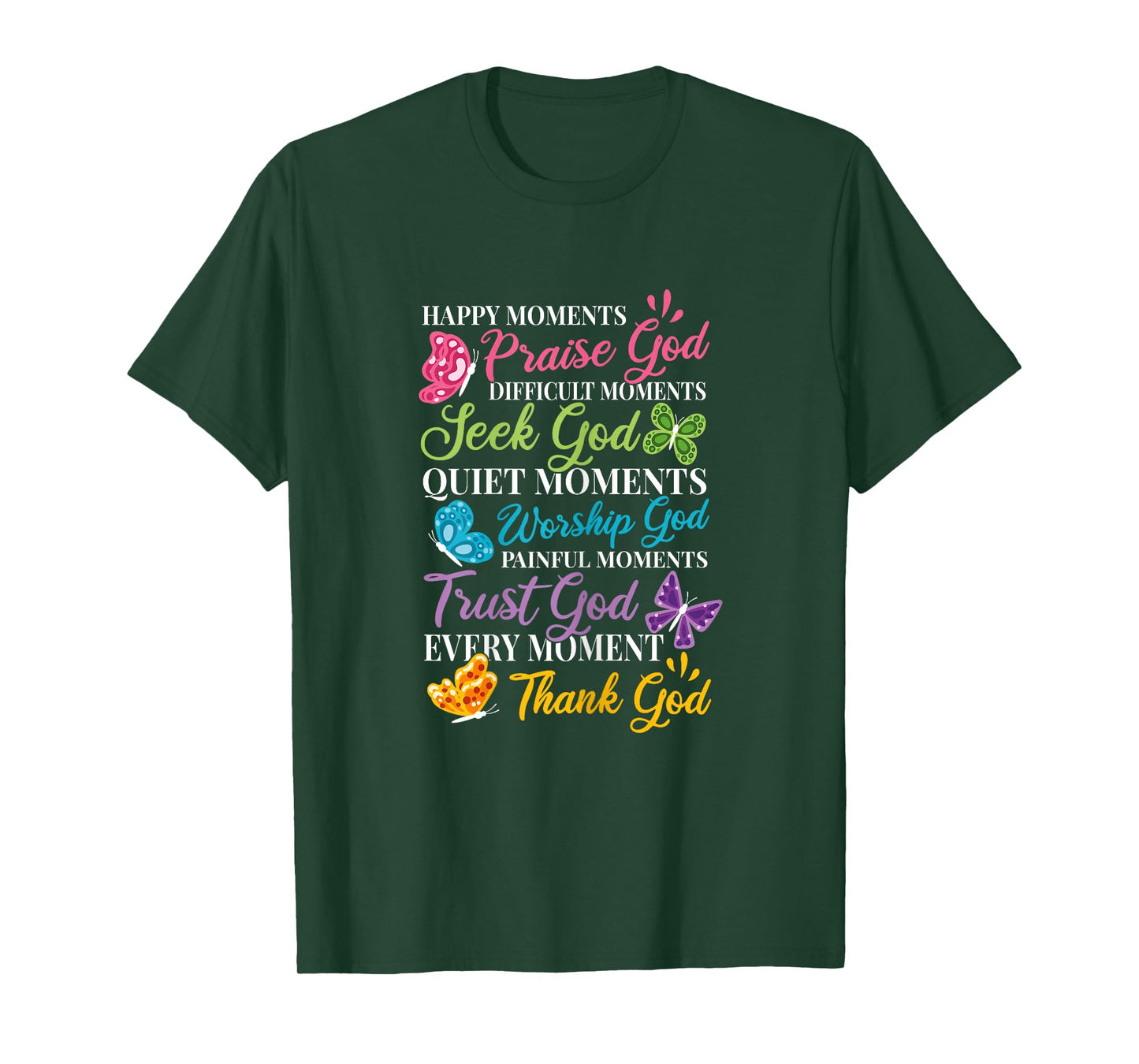 Praise Seek Worship Trust Thank God Bible Religous Quote T-Shirt