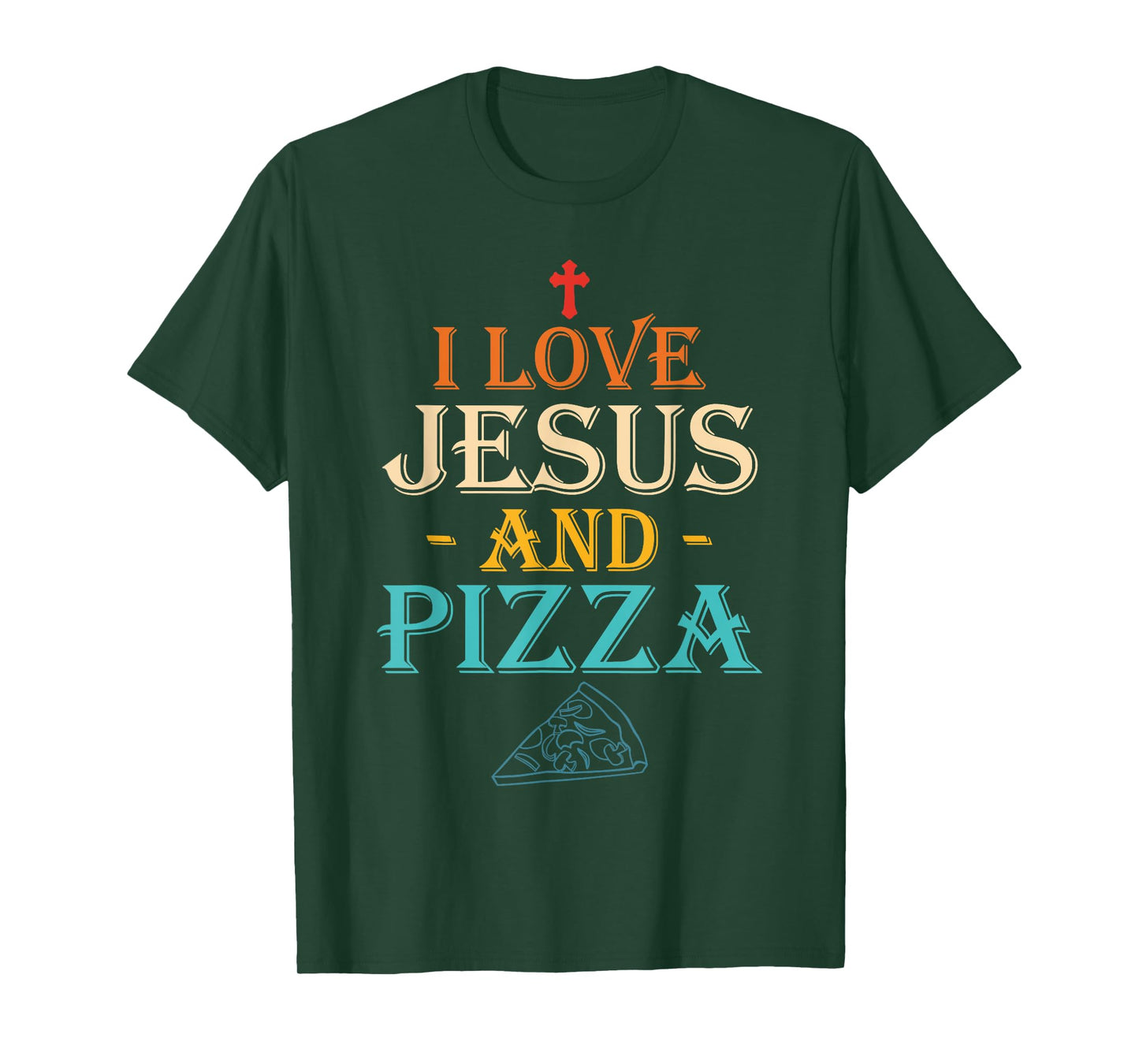 I Love Je-sus And Pizza Retro Vintage T-Shirt