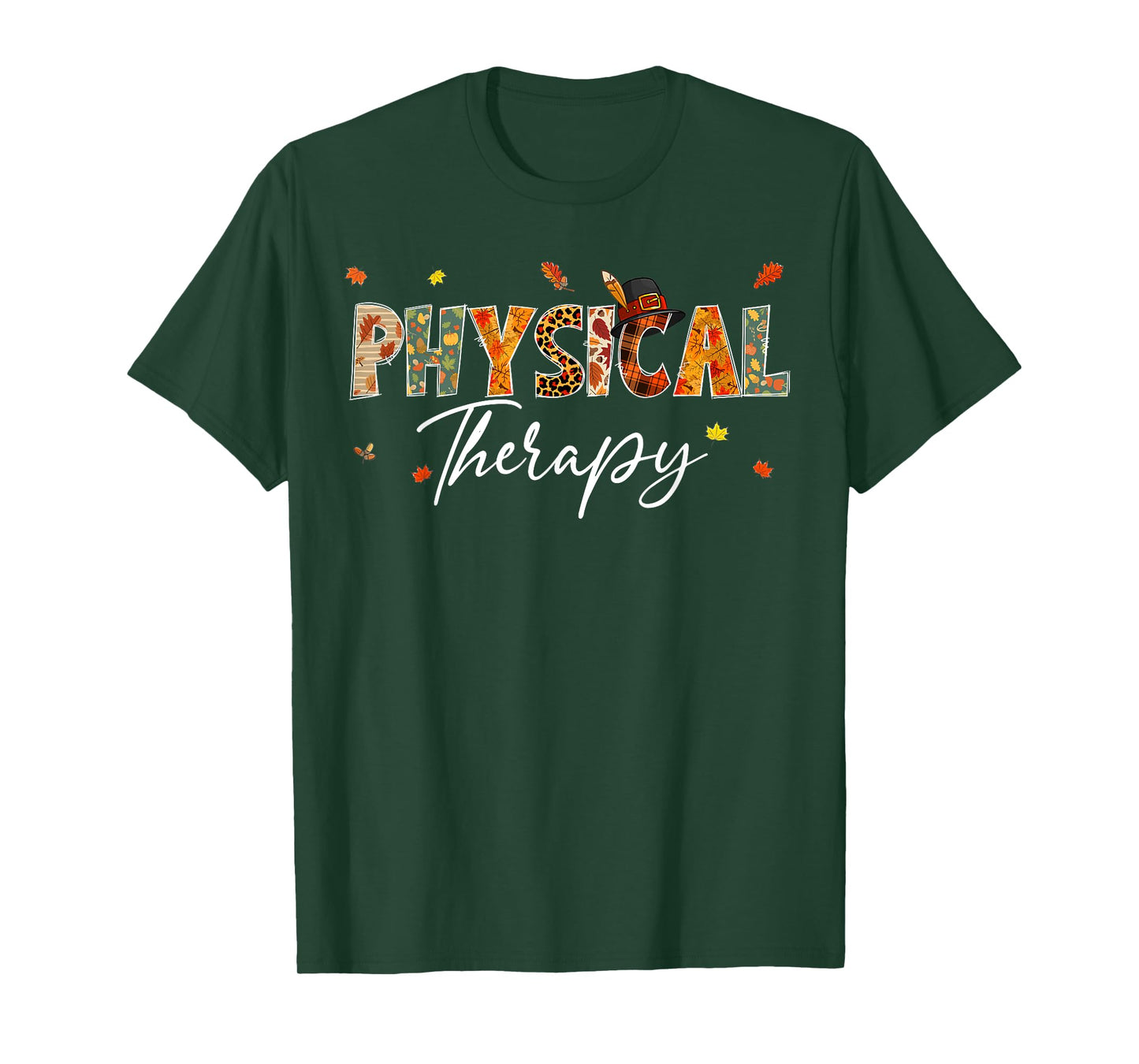 Funny Physical Therapy Pumpkin Autumn Tree Fall Leaves T-Shirt