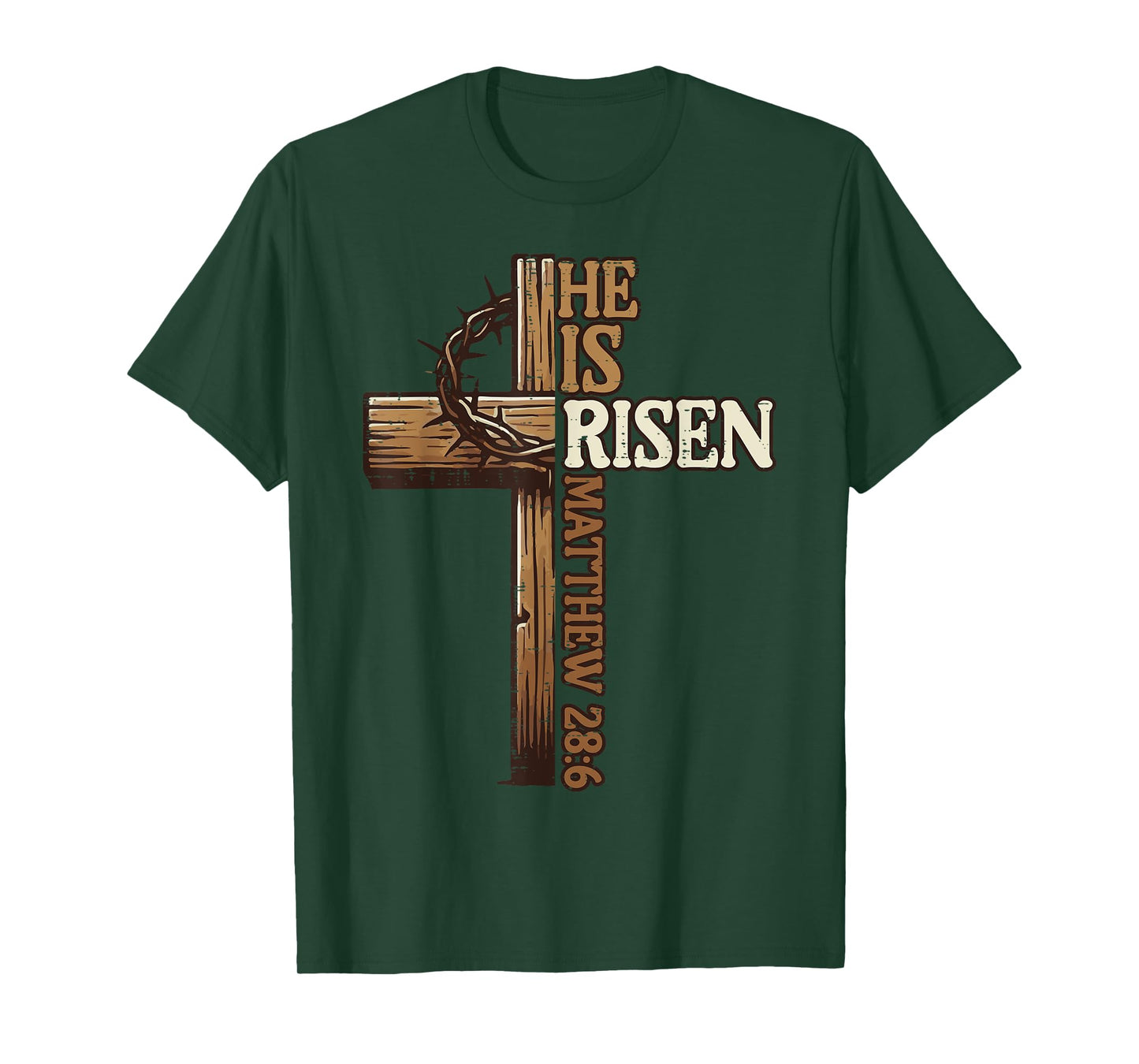 Easter Cross He Is Risen Jesus Christian Men Women Kid Youth T-Shirt