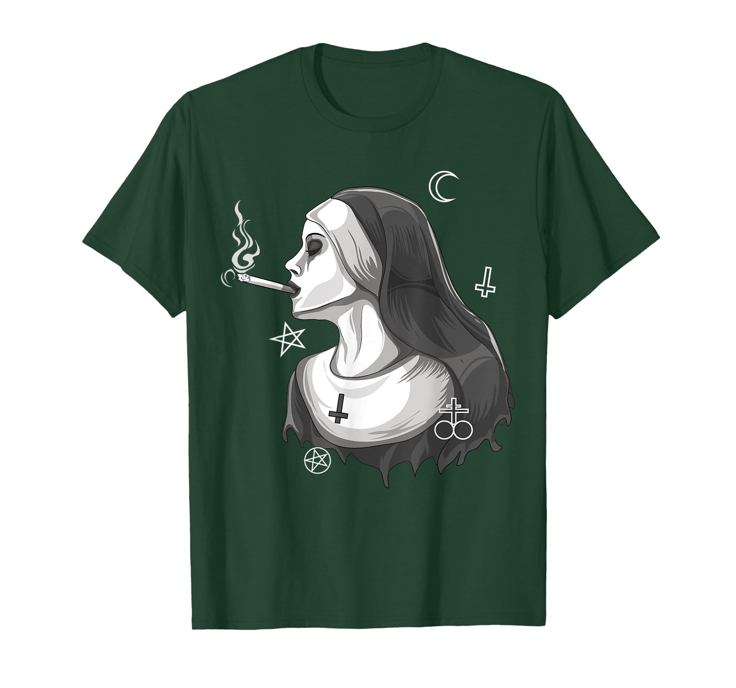 Dark Nun Satanic Occult Gothic Evil Anti-Christ Nun Unholy T-Shirt