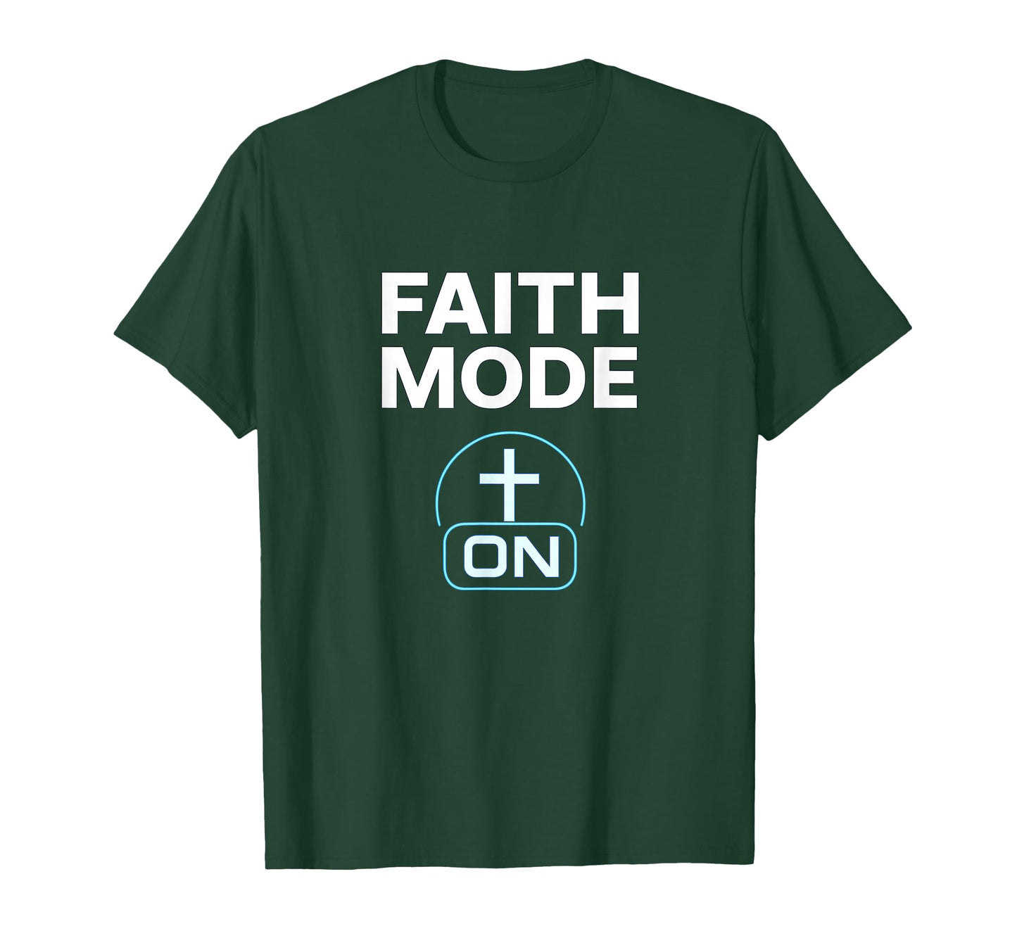 Faith Mode On | Cross Power Button - Trendy Christian Gamer T-Shirt