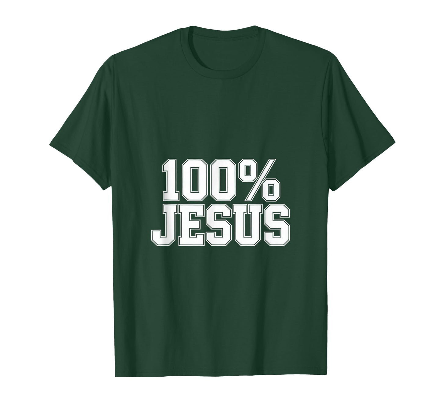 100% Jesus Christian Faith Expression Backprint T-Shirt