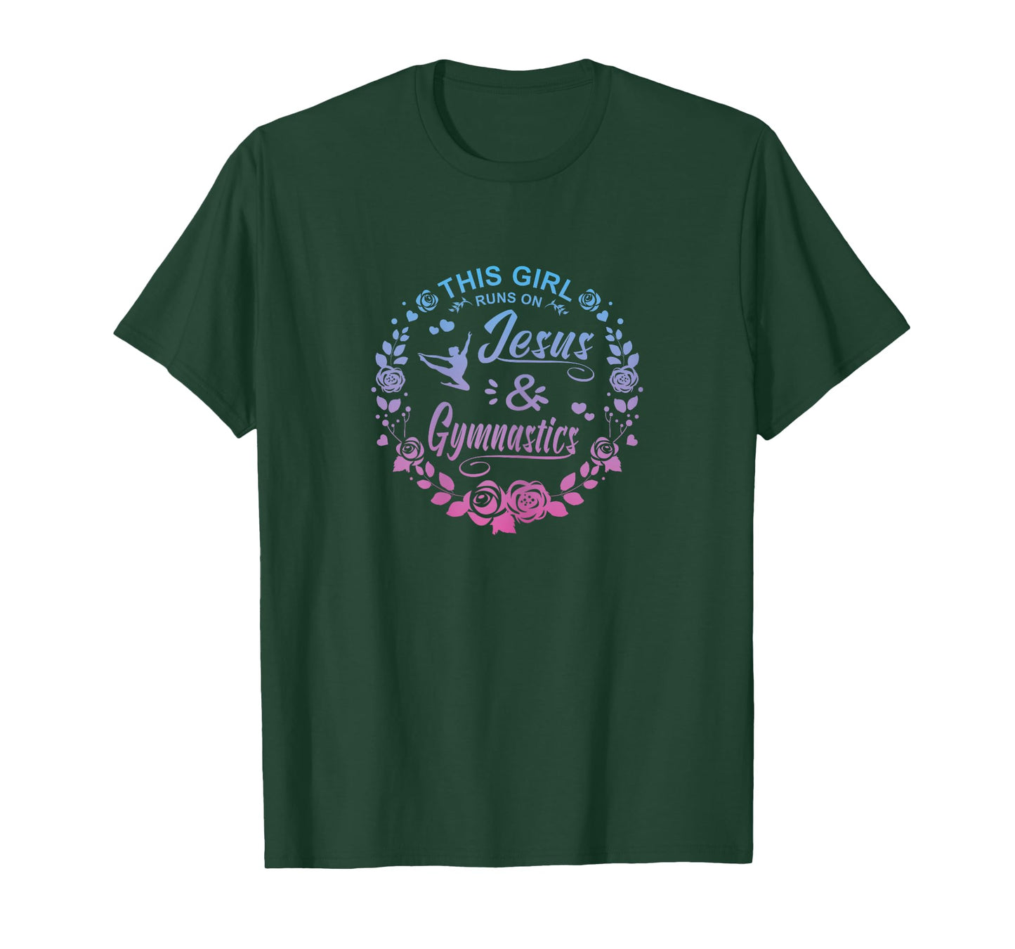 This Girl Runs On Jesus And Gymnastics Gymnastics Christians T-Shirt