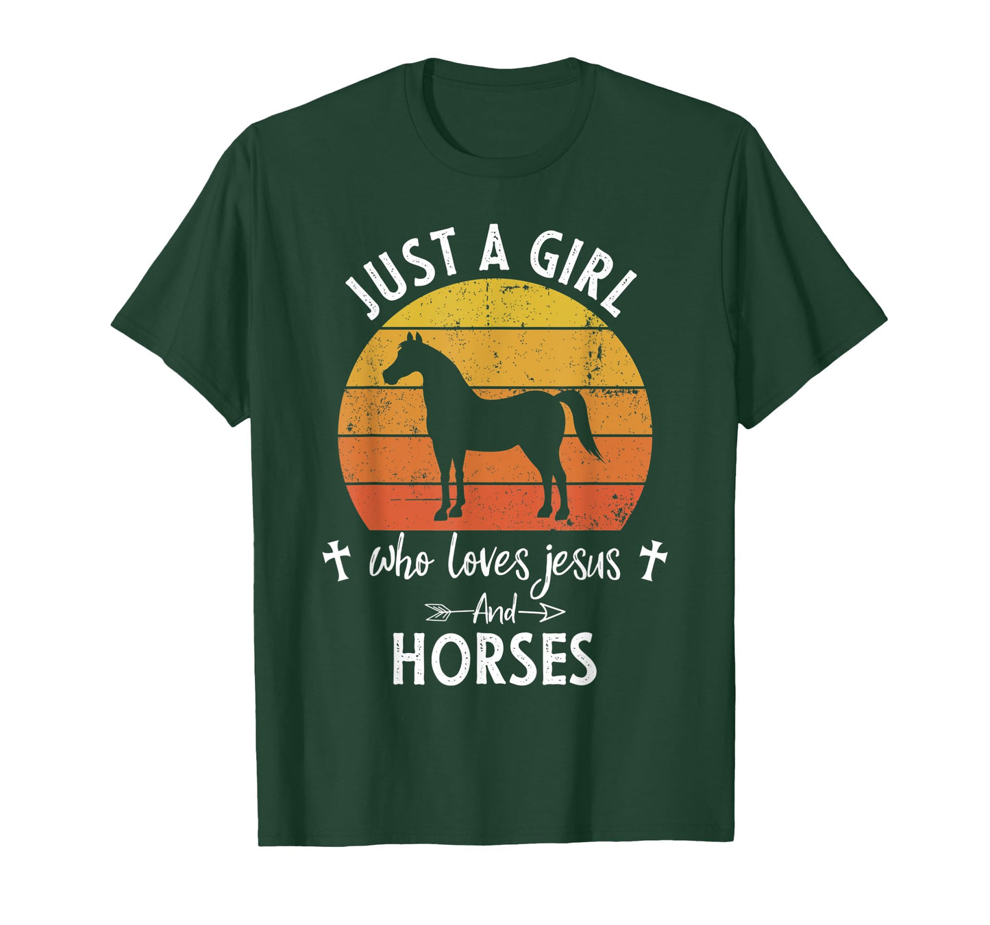 Just A Girl Who Loves Jesus And Horses Cute Christians Gift T-Shirt