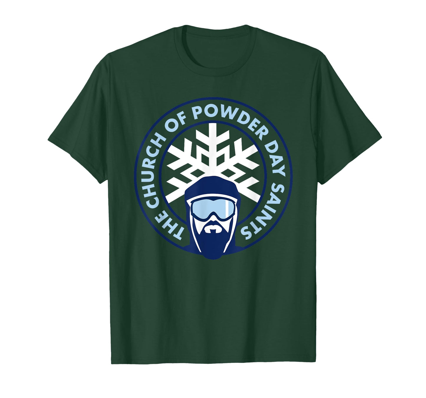 Church of Powder Day Saints Royal Emblem Skiing Shirt T-Shirt