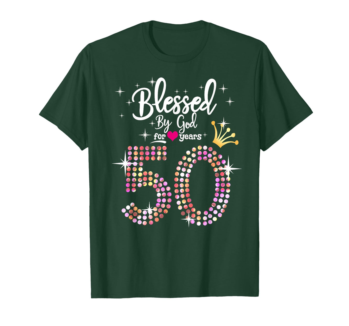 Womens Blessed by God for 50 Years 50th Birthday Anniversary T-Shirt