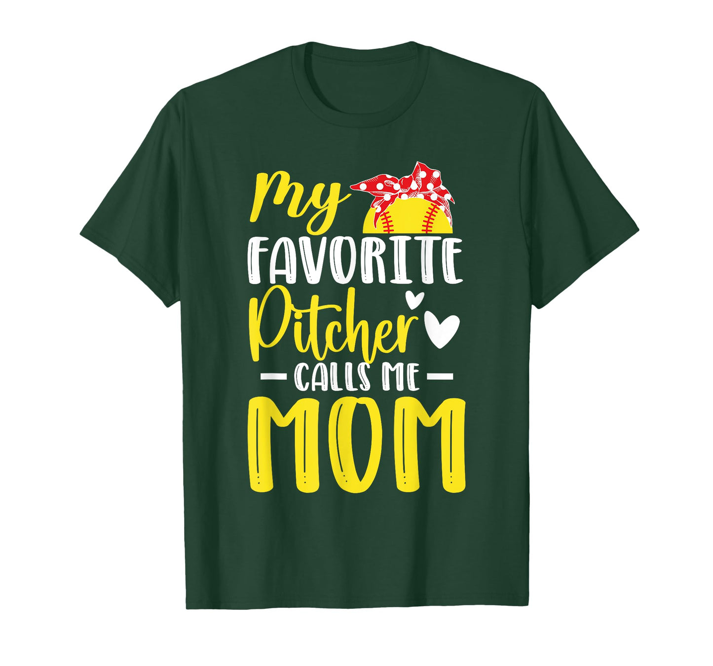 My Favorite Pitcher Calls Me Mom Softball Pitcher Mom T-Shirt