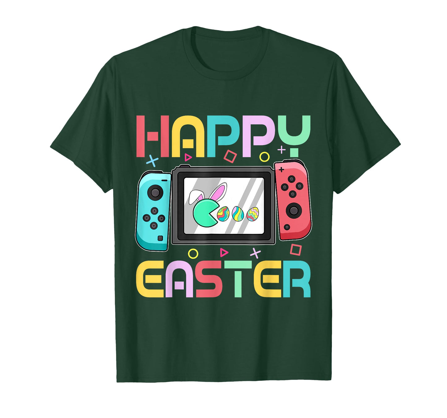 Boys Video Game Eating Happy Easter Day Eggs Gamer Men Kids T-Shirt