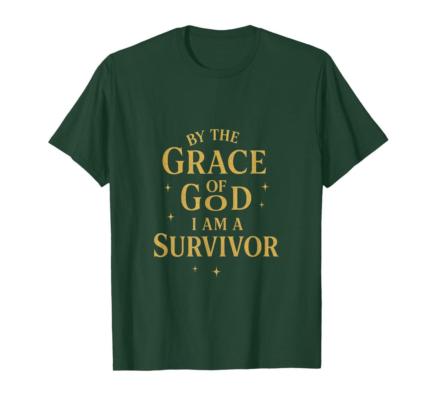 by The Grace of God I Am A Survivor - Cancer Support T-Shirt
