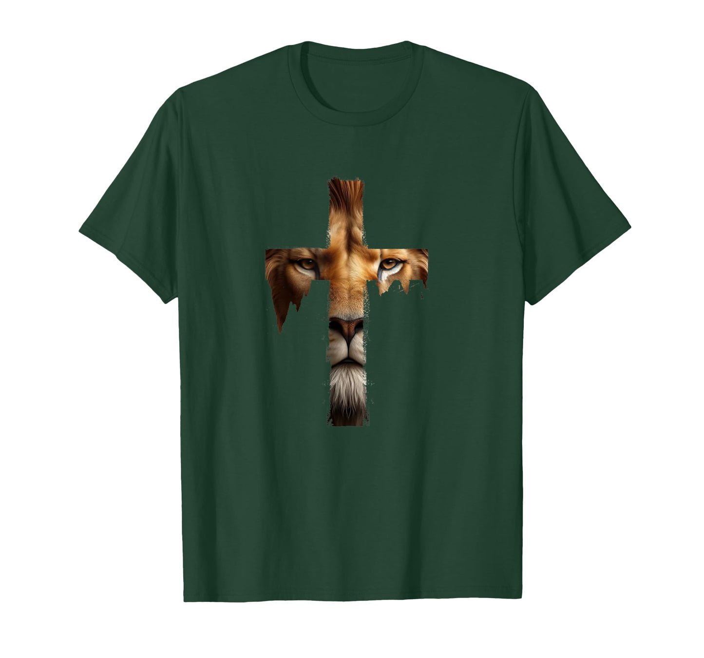 Vintage Jesus God Lion Cross Christian Faith Religion T-Shirt