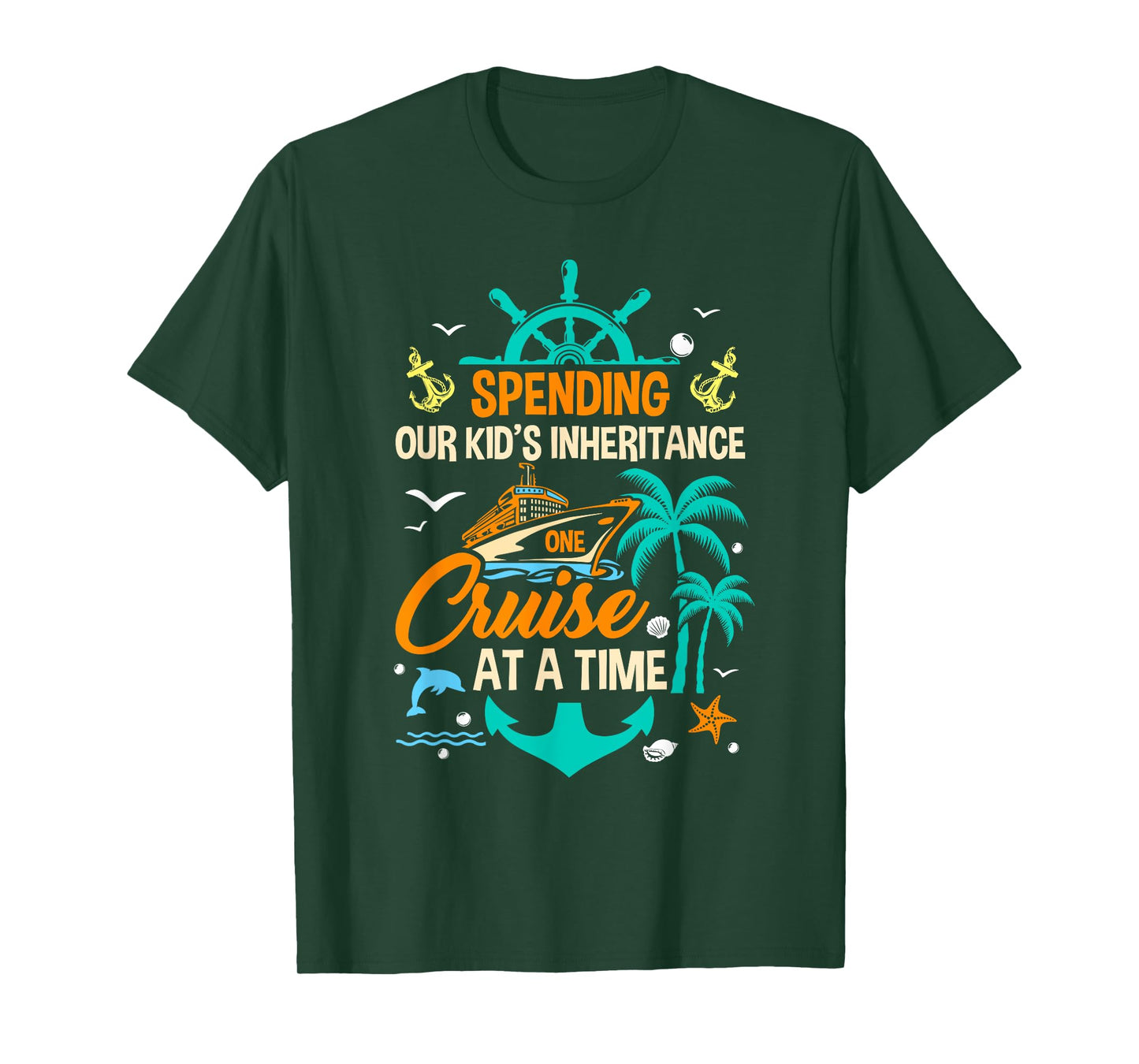 Spending The Kid's Inheritance One Cruise At A Time Funny T-Shirt, Small, Black