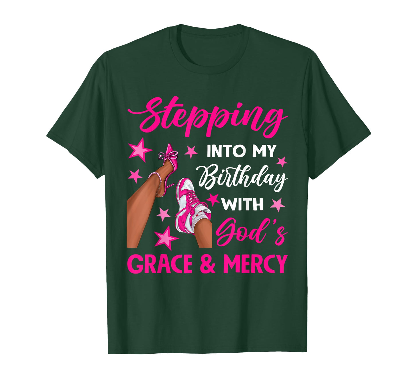 Stepping Into My Birthday High Heel Shoe Birthday Woman Girl T-Shirt