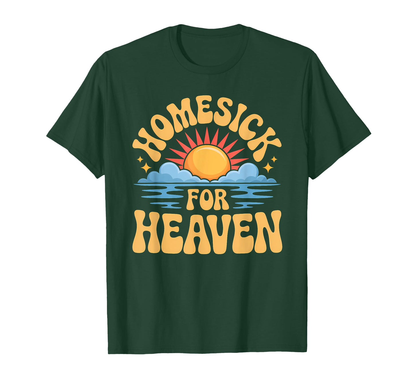 Homesick for Heaven Funny Groovy Hippie God Meme T-Shirt