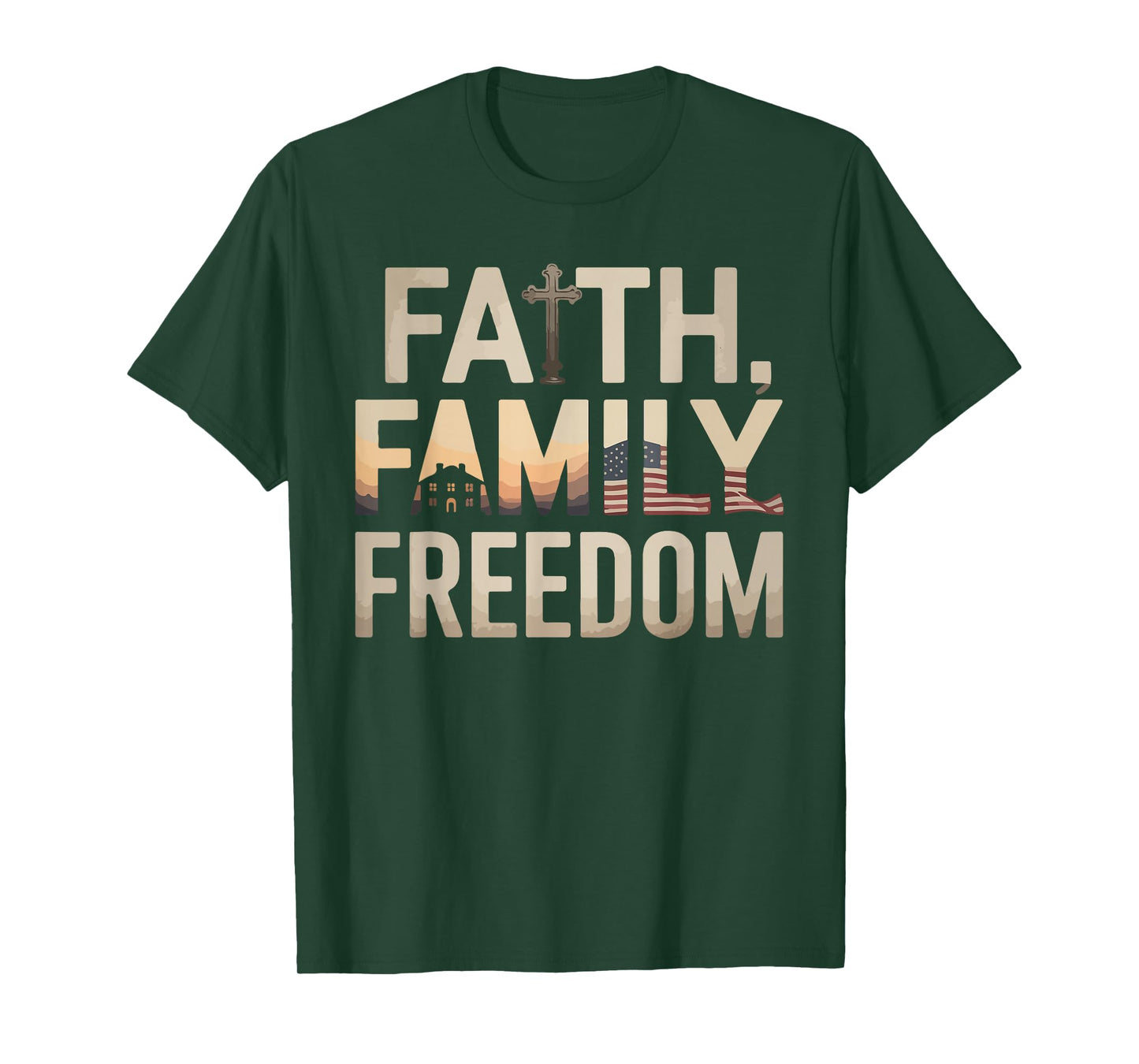 Faith Family Freedom 4th Of July American Patriotic T-Shirt